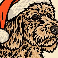 Goldendoodle (Light) Christmas Giclée Print
