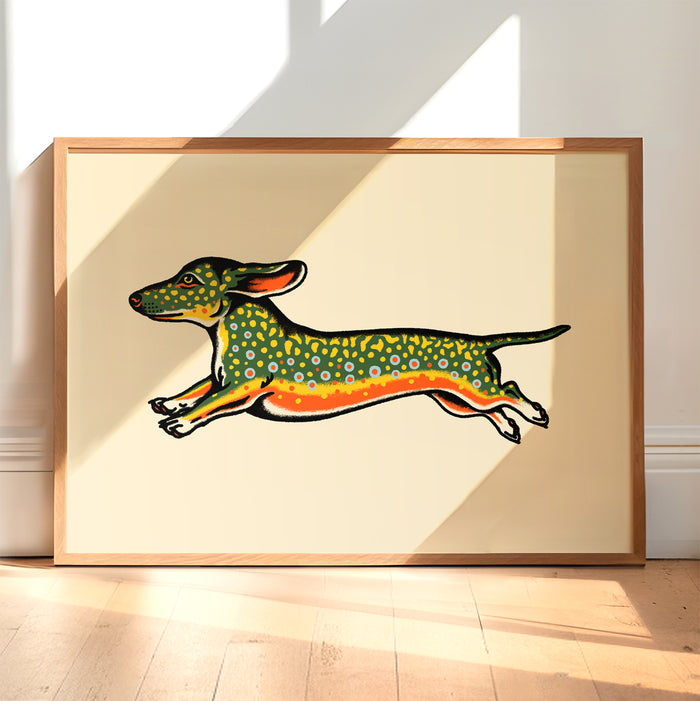 Dachshund Trout Giclée Print