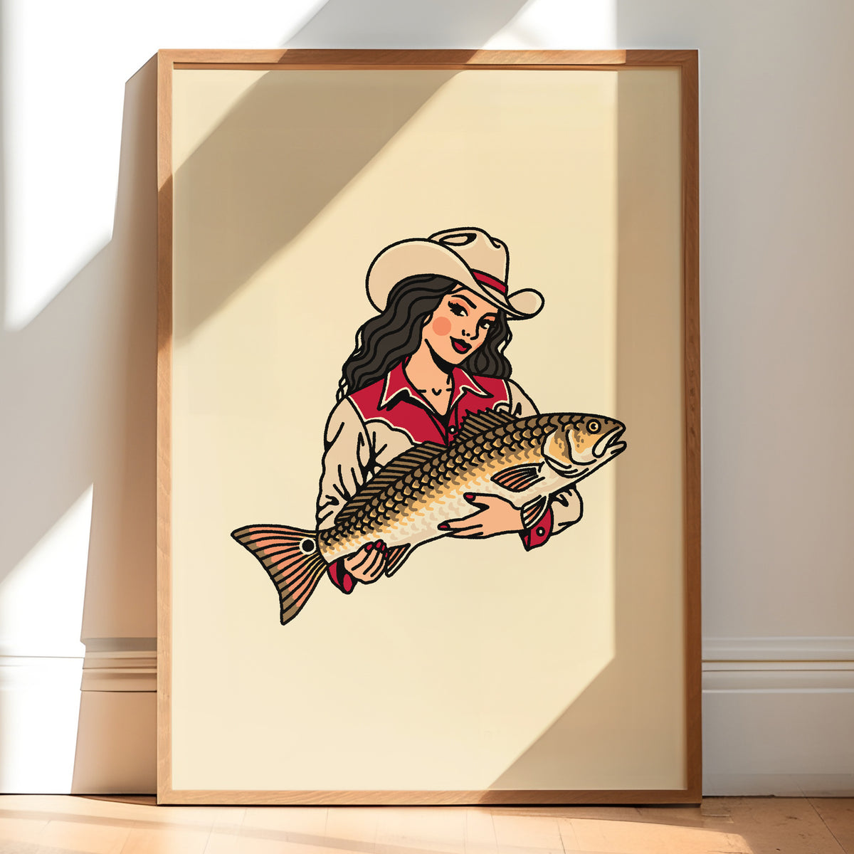 Red Drum Cowgirl Giclée Print