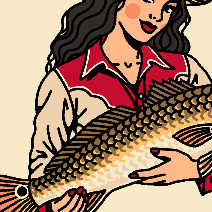 Red Drum Cowgirl Giclée Print