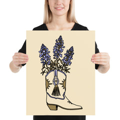Bluebonnet Boot Print (Made to Order)