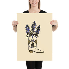 Bluebonnet Boot Print (Made to Order)
