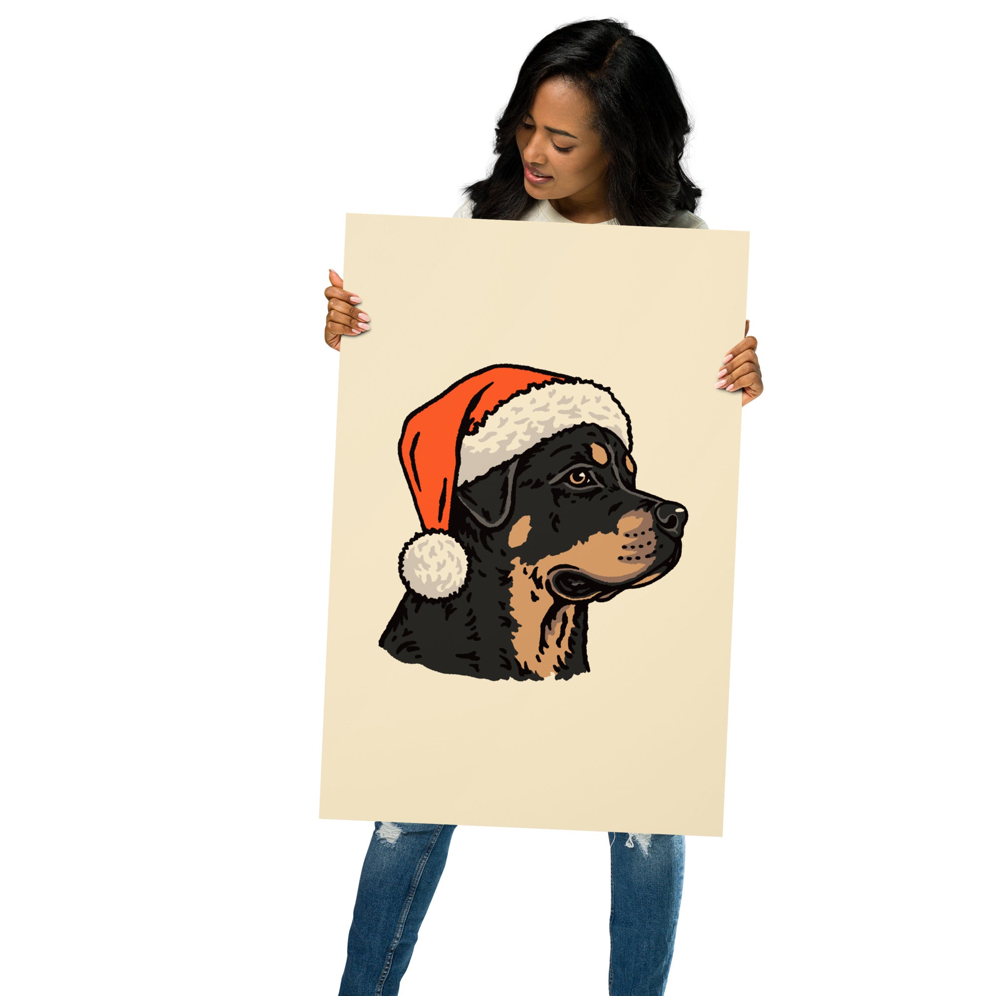 Rottweiler Christmas Giclée Print – Steel Bison