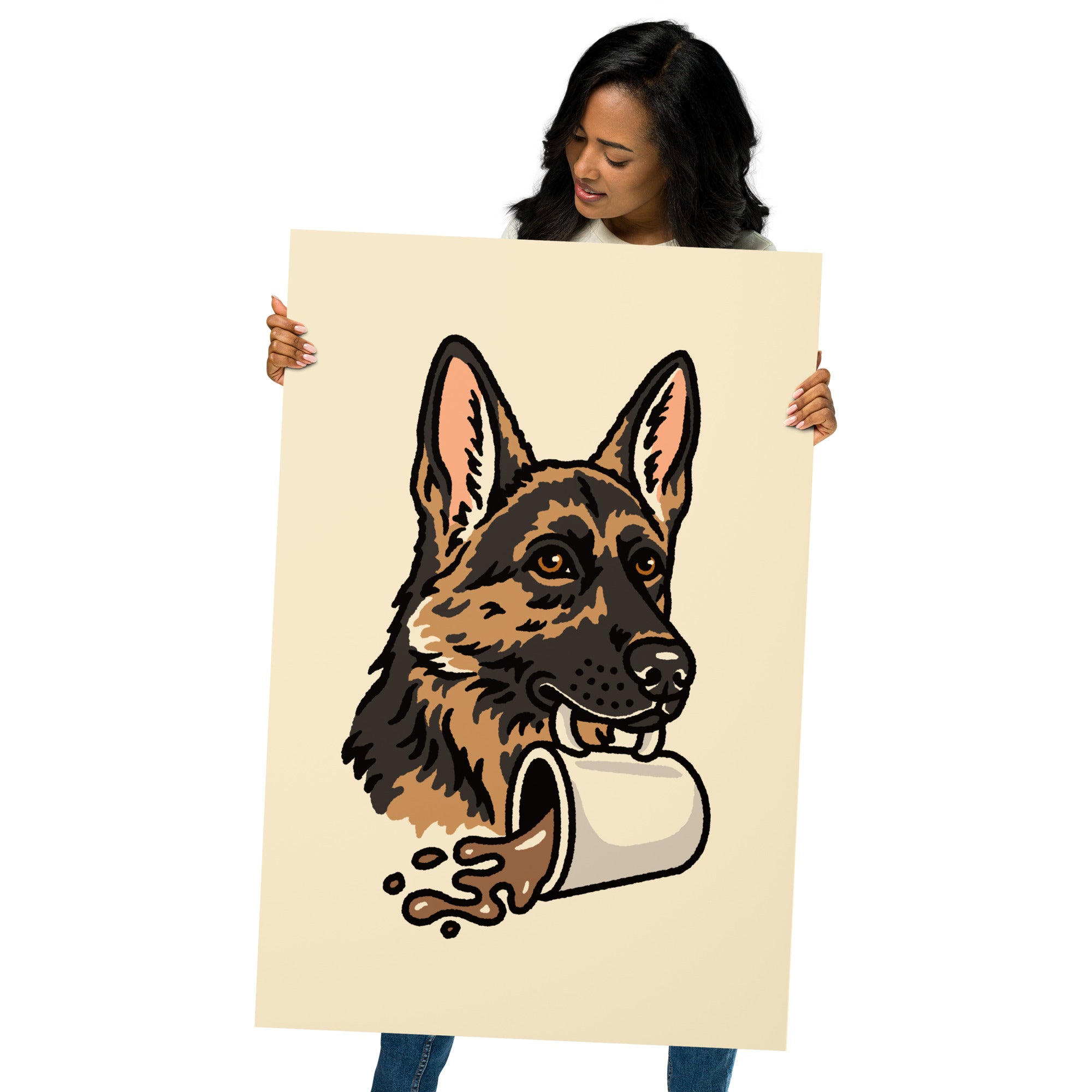 Coffee German Shepherd Giclée Print – Steel Bison