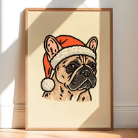 French Bulldog (Fawn) Christmas Giclée Print