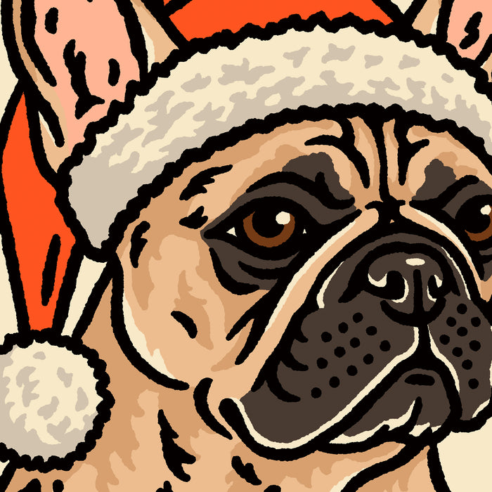French Bulldog (Fawn) Christmas Giclée Print