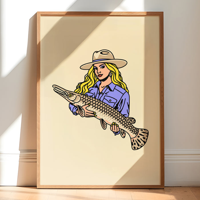 Gar Cowgirl Giclée Print