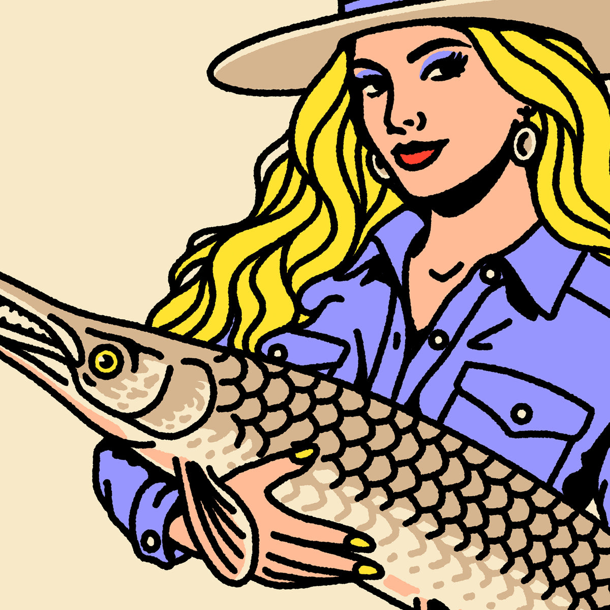 Gar Cowgirl Giclée Print