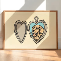 Golden Retriever Pointer Locket Giclée Print