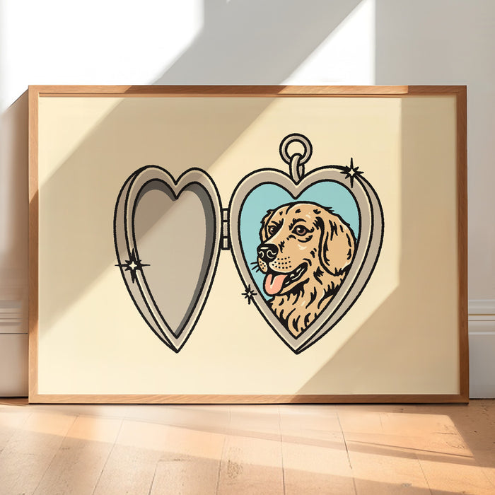 Golden Retriever Pointer Locket Giclée Print