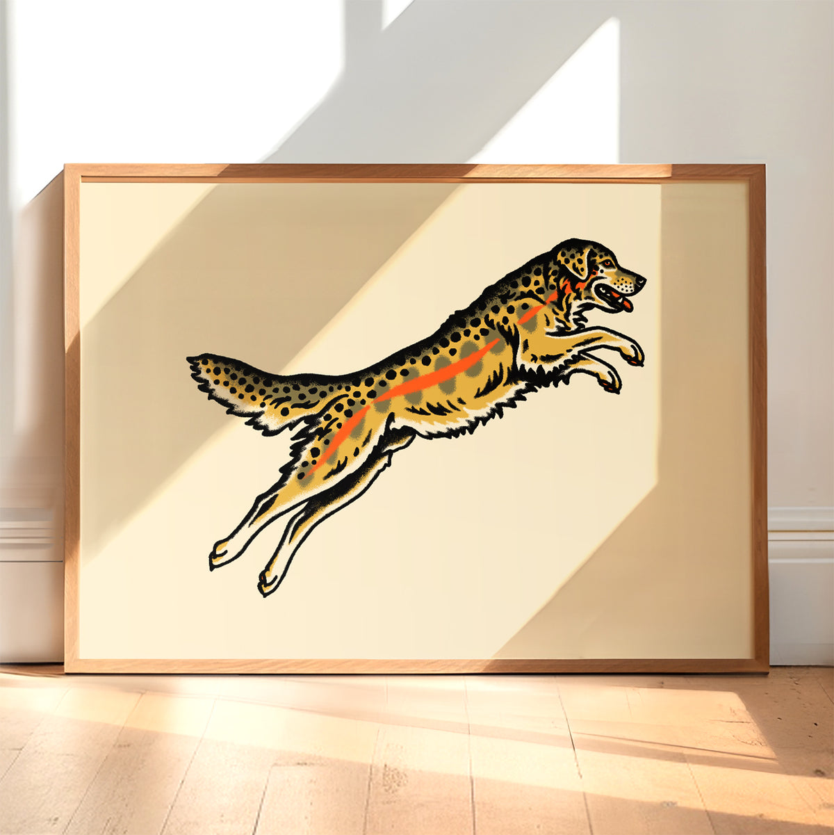 Golden Retriever Trout Giclée Print