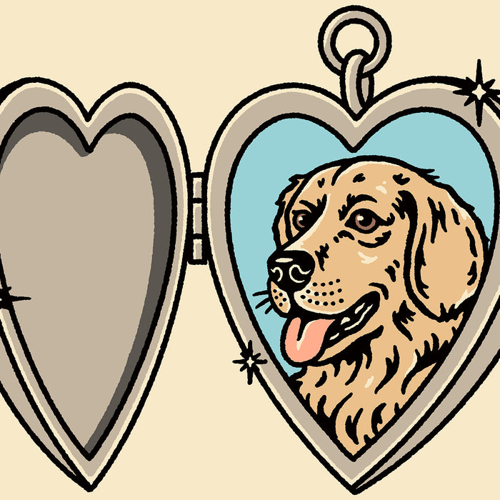 Golden Retriever Pointer Locket Giclée Print