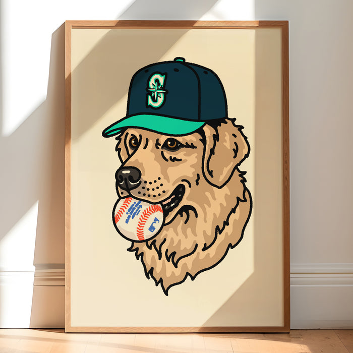 Playoff Pup Seattle Golden Giclée Print