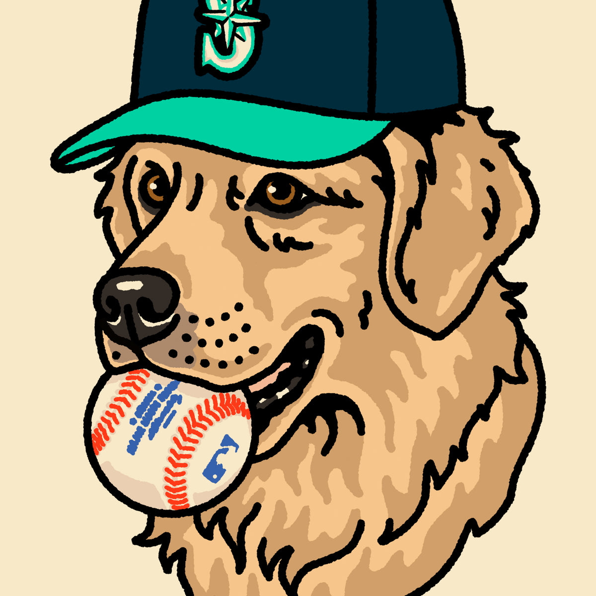 Playoff Pup Seattle Golden Giclée Print
