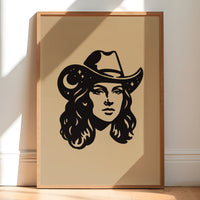 Goodnight Cowgirl (Black) Giclée Print