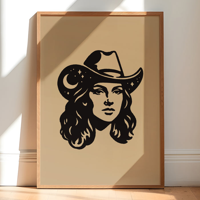 Goodnight Cowgirl (Black) Giclée Print
