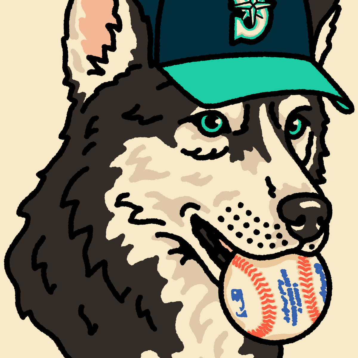 Playoff Pup Seattle Husky Giclée Print
