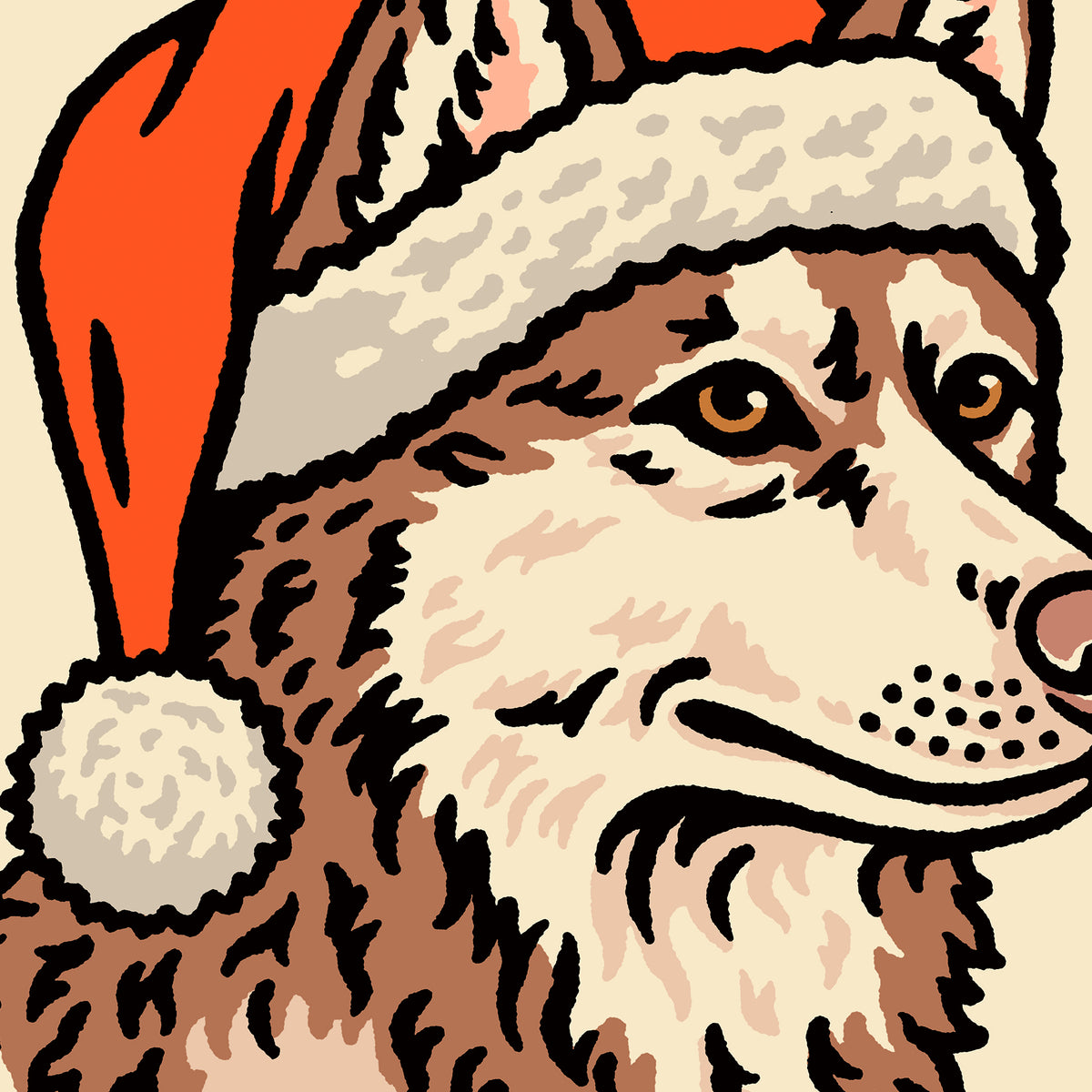 Husky (Red) Christmas Giclée Print