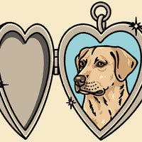 Yellow Lab Locket Giclée Print