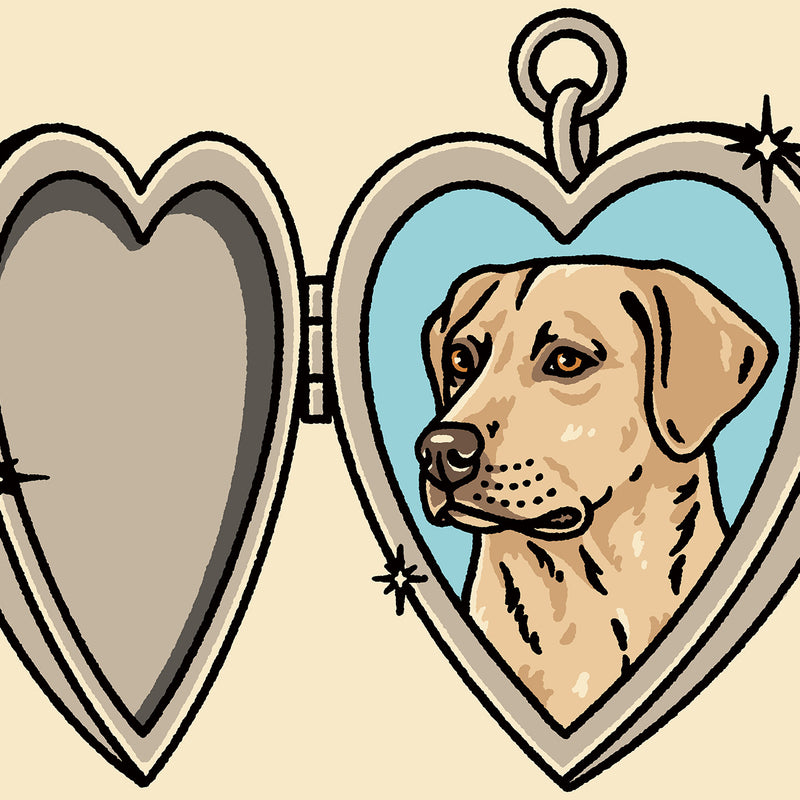 Yellow Lab Locket Giclée Print