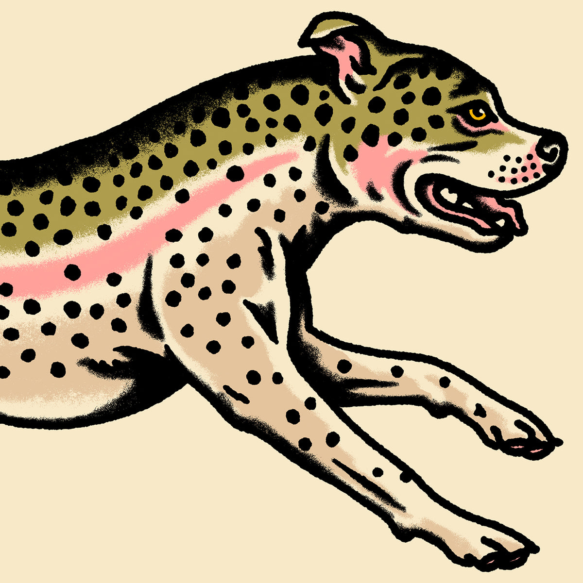 Pit Bull Rainbow Trout Giclée Print