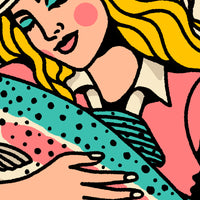 Rainbow Trout Cowgirl Giclée Print