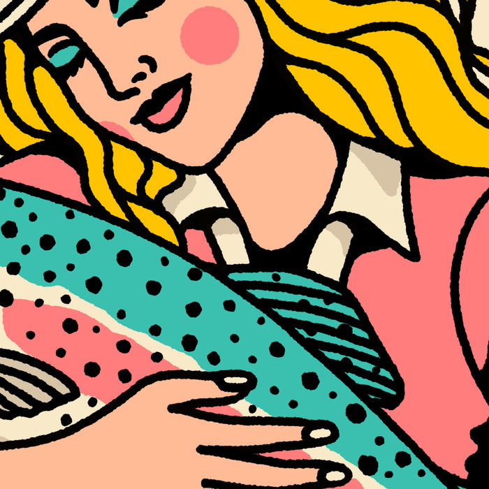 Rainbow Trout Cowgirl Giclée Print