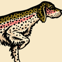 English Setter Rainbow Trout Giclée Print