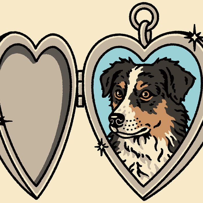 Aussie Tri Black Locket Giclée Print