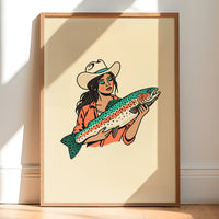 Rainbow Trout Cowgirl 4 Giclée Print