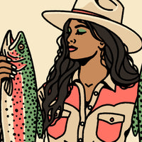 Rainbow Trout Cowgirl 5 Giclée Print
