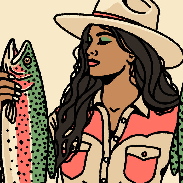 Rainbow Trout Cowgirl 5 Giclée Print