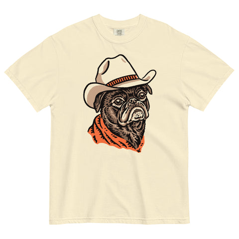 Black Pug Cowdog Heavyweight T-shirt