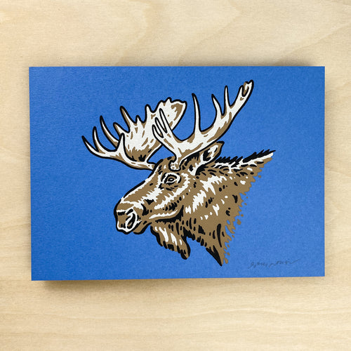 Alaska Moose - Signed 7x5in Print #227