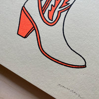 California Poppy Boot - Signed 8x10in Silkscreen Print
