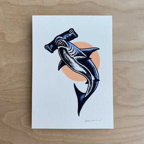 Hammerhead Shark - Signed 5x7in Print #245