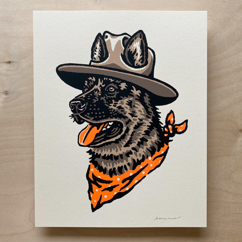German Shepherd Cowdog - Signed 8x10in Print #272