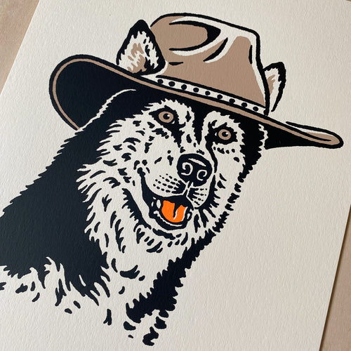 Black Husky Cowdog - 8x10in Print #268
