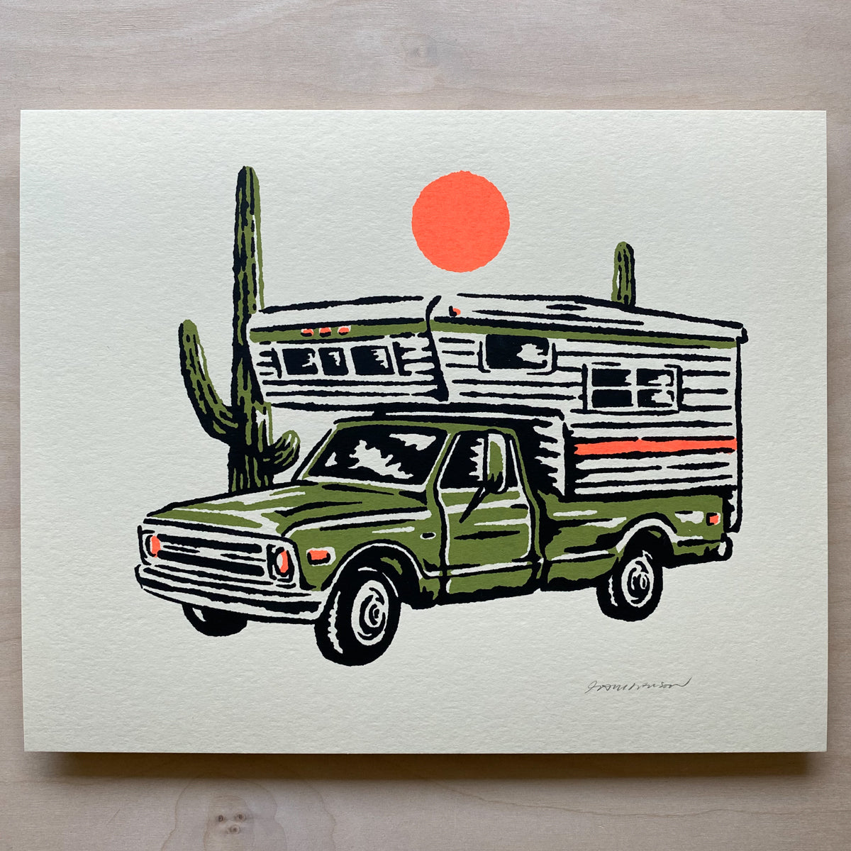 Desert Camper - Signed 10x8in Print #287