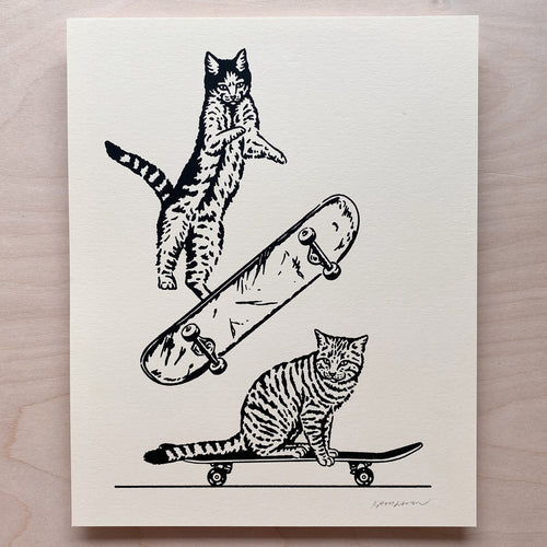SOLD OUT. Skate Cats - Signed 8x10in Print #297