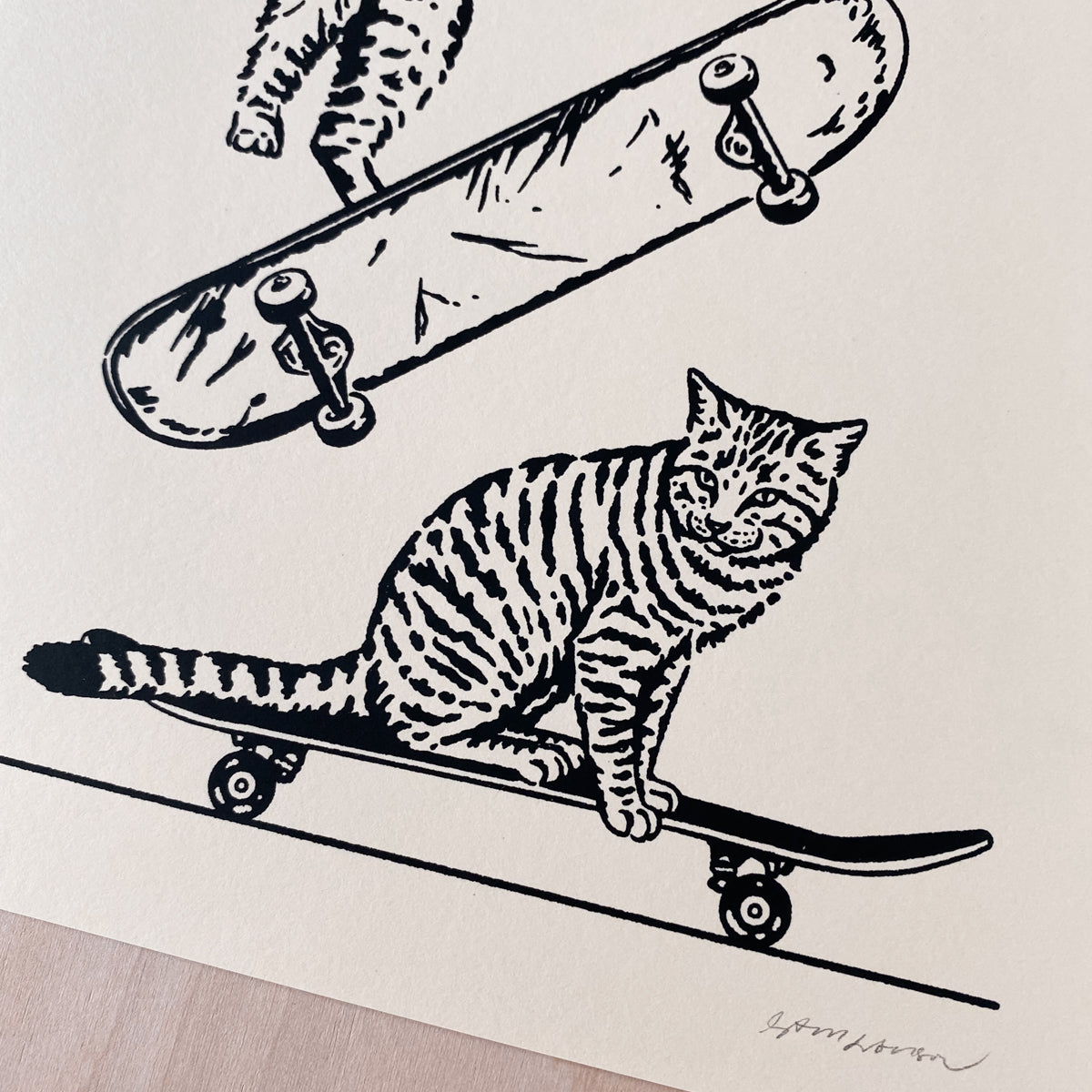 SOLD OUT. Skate Cats - Signed 8x10in Print #297
