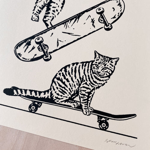 Skate Cats - Signed 8x10in Silkscreen Print