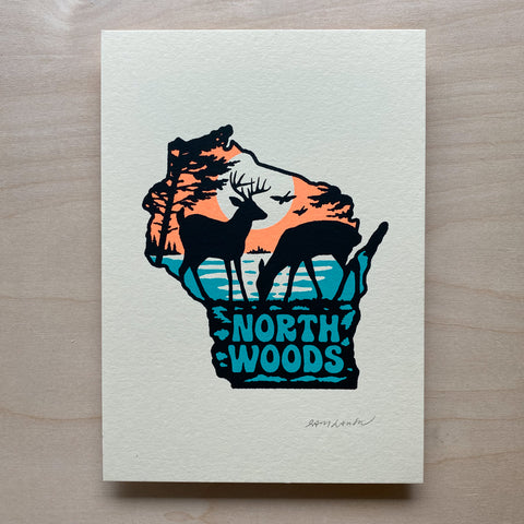 Glacier Moose - Signed 7x5in Print #205