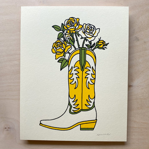 Peach Poppy Boot - Signed 8x10in Print #363