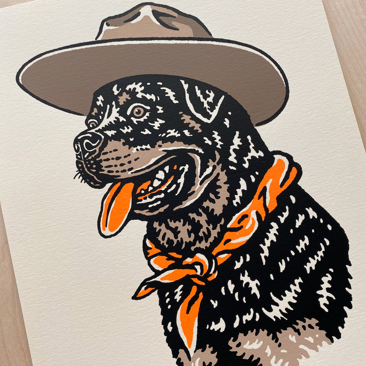 Rottweiler Cowdog - Signed 8x10in Print #305