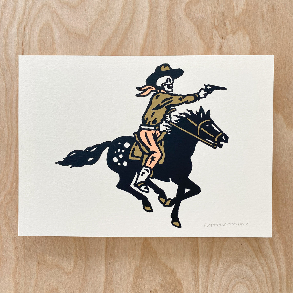 SOLD OUT. Skull Rider - Signed 7x5in Print #309