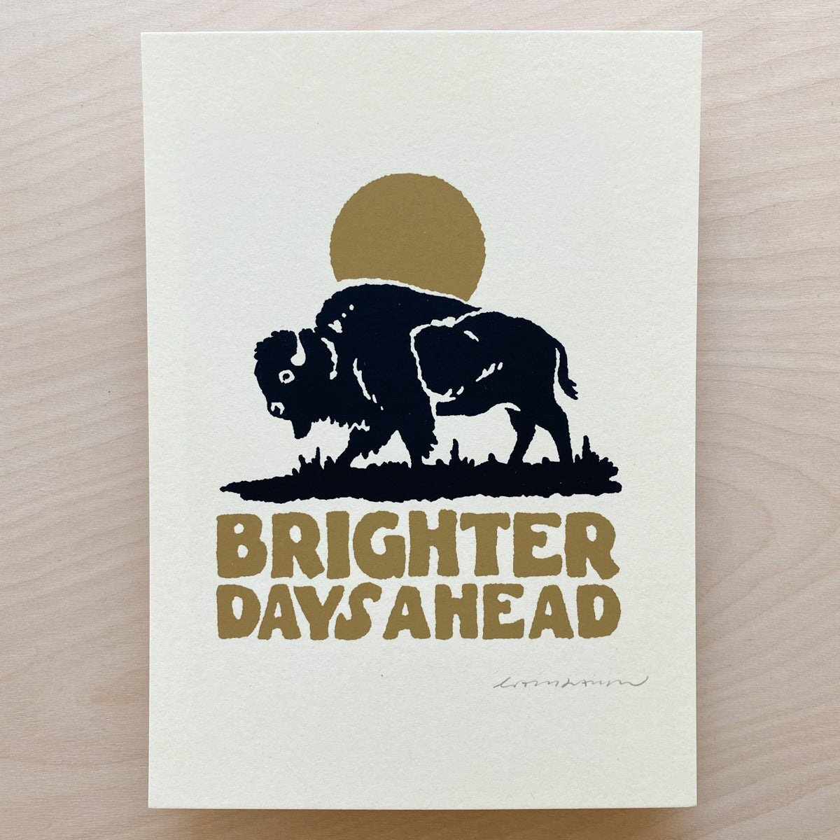 Brighter Days Bison - 5x7in Print #388