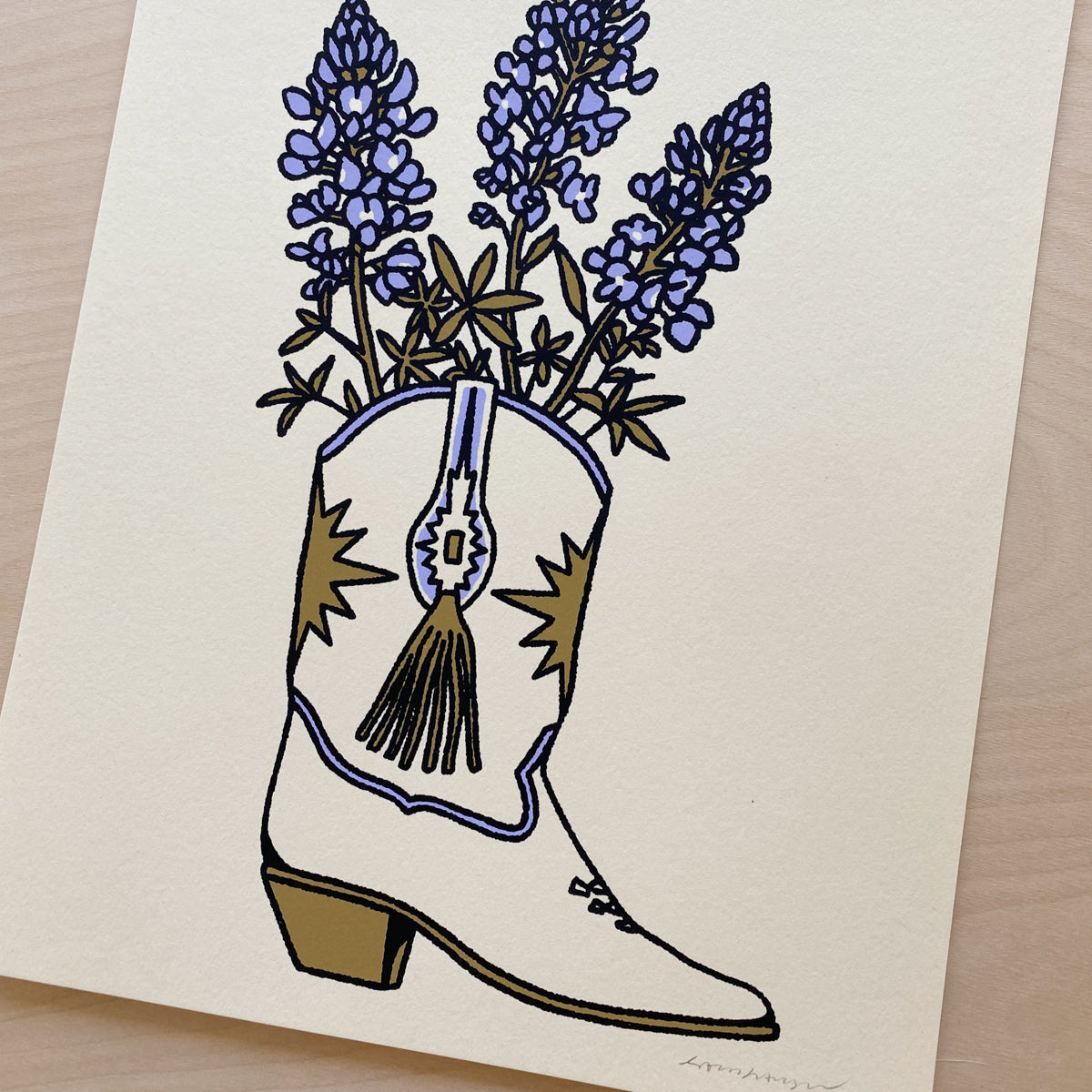 Bluebonnet Boot - Signed 8x10in Print #301