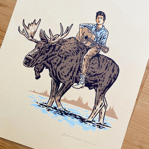 Dylan on a Moose - Signed 8x10in Print #369