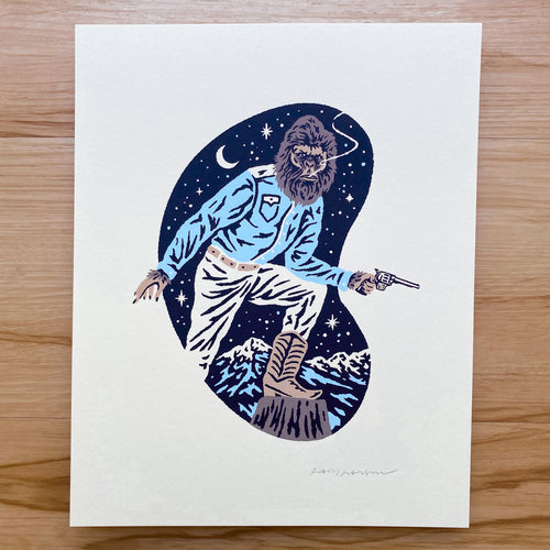 Sasquatch Outlaw (Light Blue) - Signed 8x10in Print #362